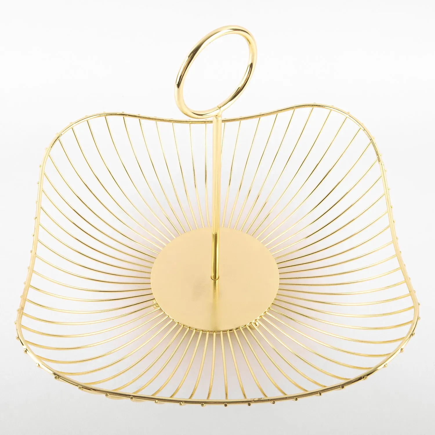 Golden Fructiera with handle 28x28 photo 2