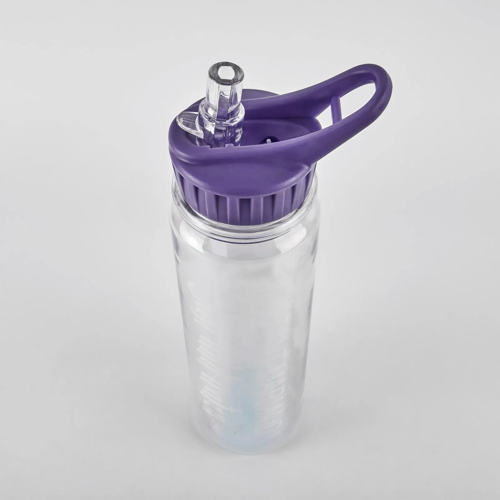 Sticla de apa cu paie, 320 ml, efect oglinda, capac liliac photo 2