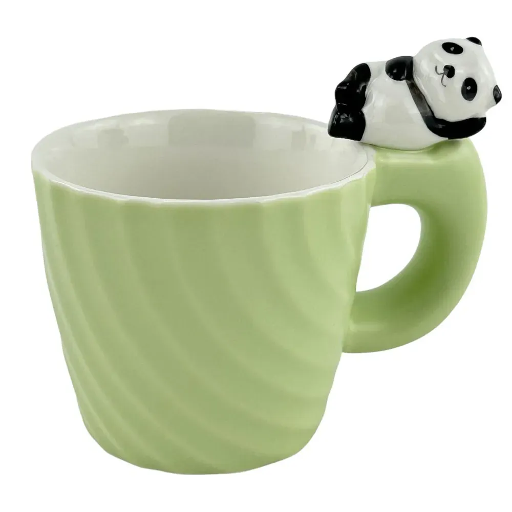 Cana din ceramica "Panda relax" verde