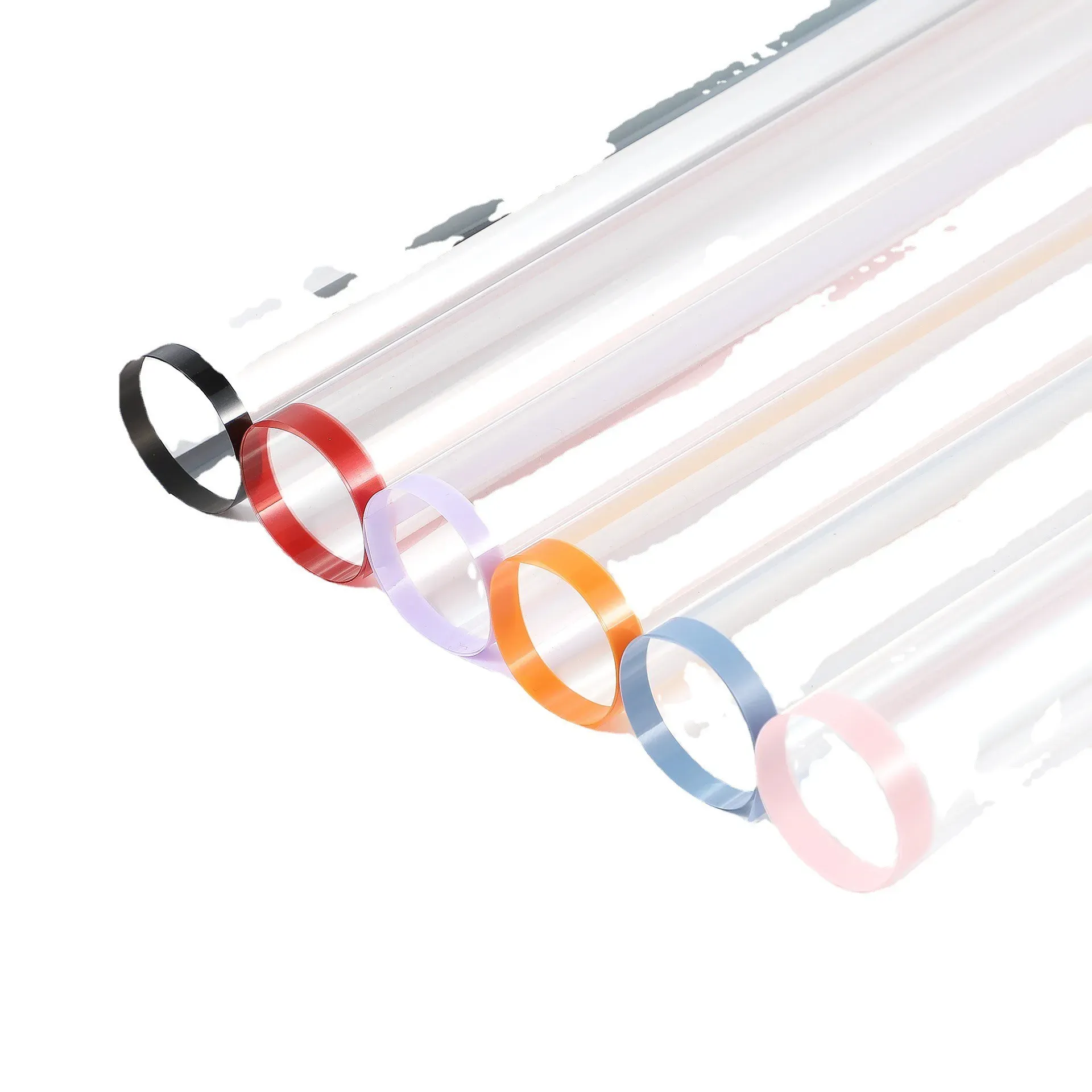 Celofan transparent cu dungi albe "Line" photo 5