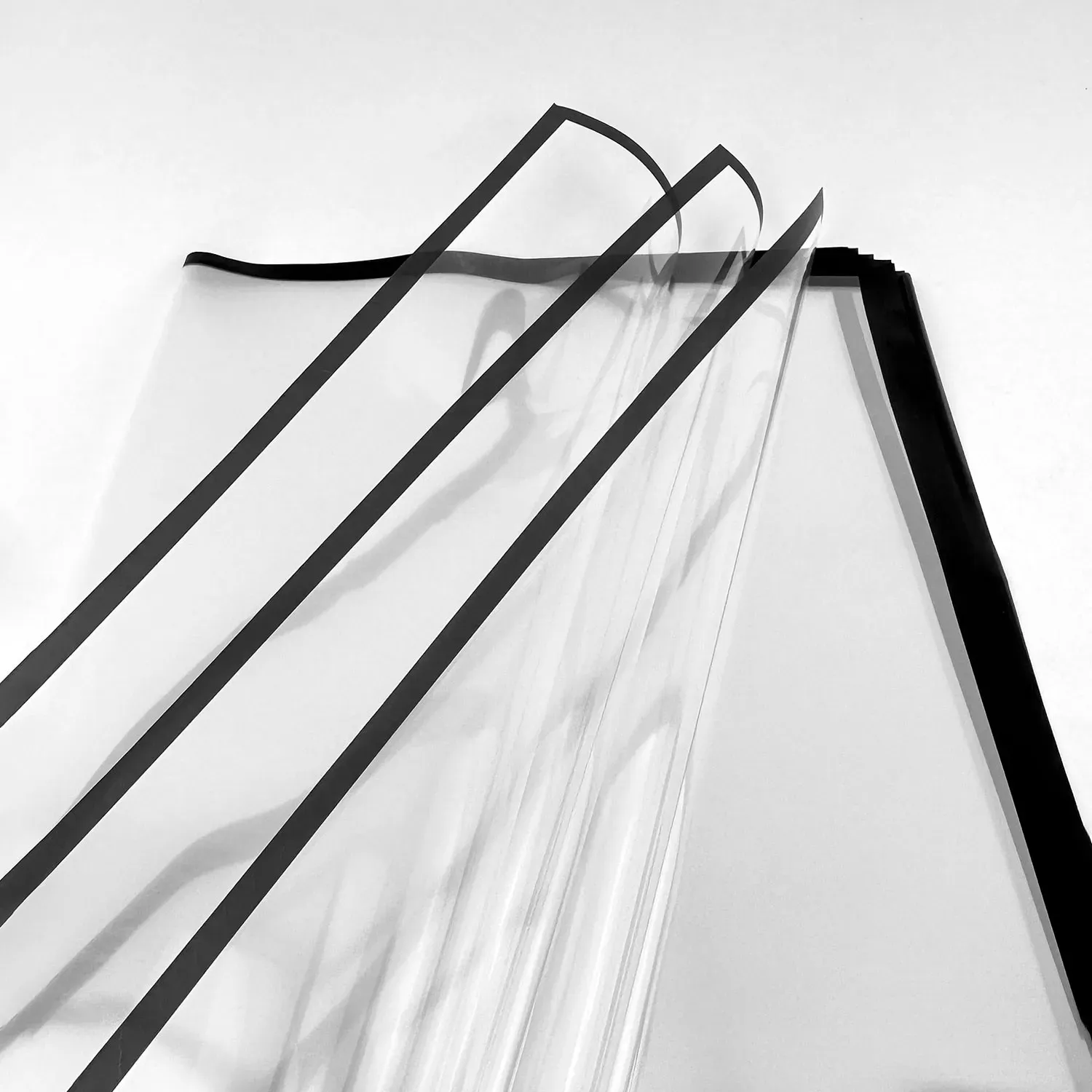 Celofan transparent dungi "Line" negru photo 2