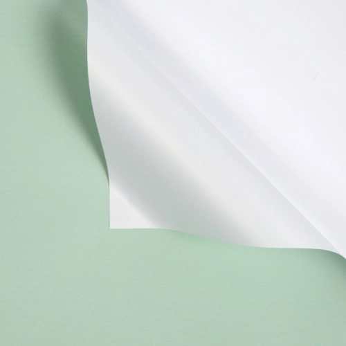 Celofan bicolor, alba+verde #081