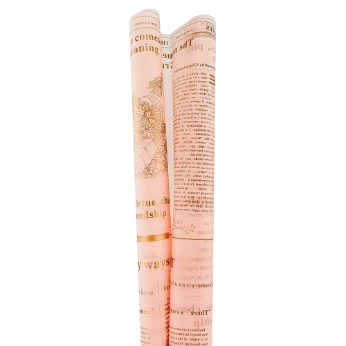 Celofan roz cu litere aurii "Newspaper"