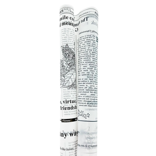 Сelofan alb cu litere negre "Newspaper"