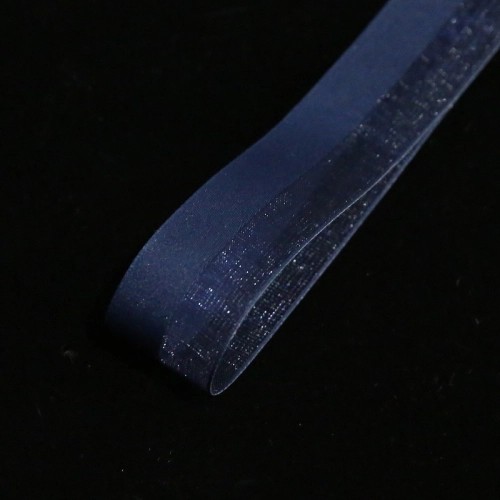 Organza szalag fél, sötétkék, 2,6 cm / 18,28m #101