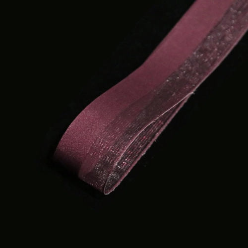 Organza szalag, fél, bor, 2,6 cm / 18,28m #011