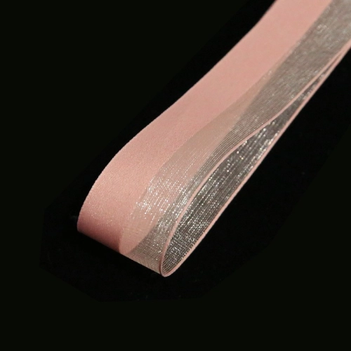 Organza szalag fél, bazsarózsa, 2,6 cm / 18,28m #162