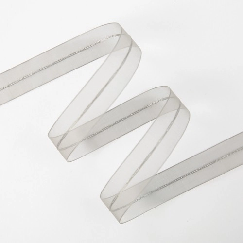 Panglică din organza "Beauty Line", gray 2,5 cm / 32m #121