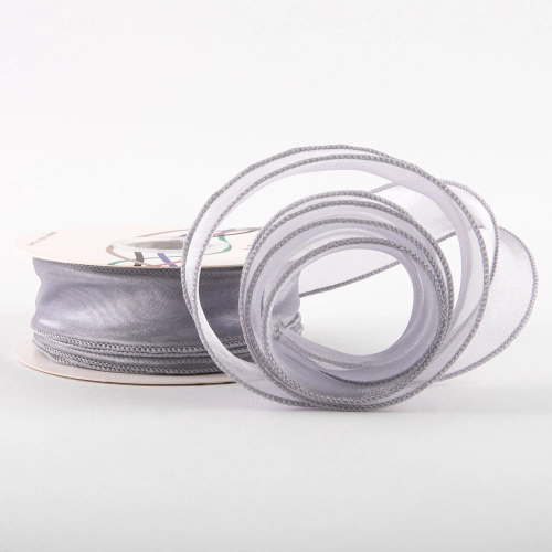Panglică din organza "Uni", albastru,  4cm / 9,11m #59