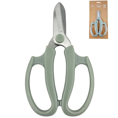 Foarfece florale gri, fier + plastic, 17/10,5