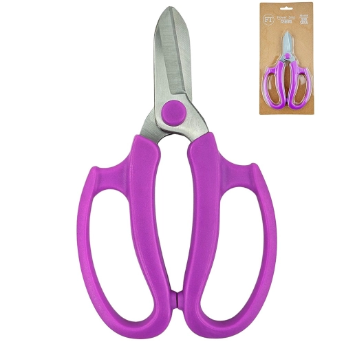 Foarfece florale mov, fier + plastic, 17/10,5