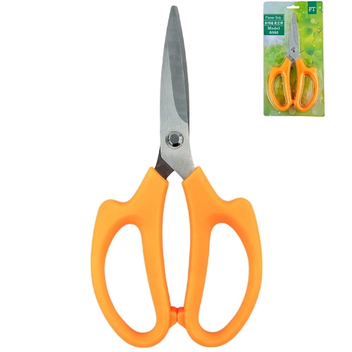 Foarfece florale portocalii, fier + plastic, 21,5/10,5