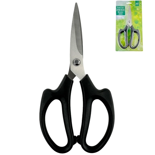 Foarfece florale negru, fier + plastic, 21,5/10,5