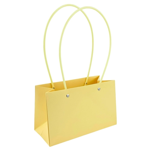Set de 10 pungi de flori galbene cu manere din silicon