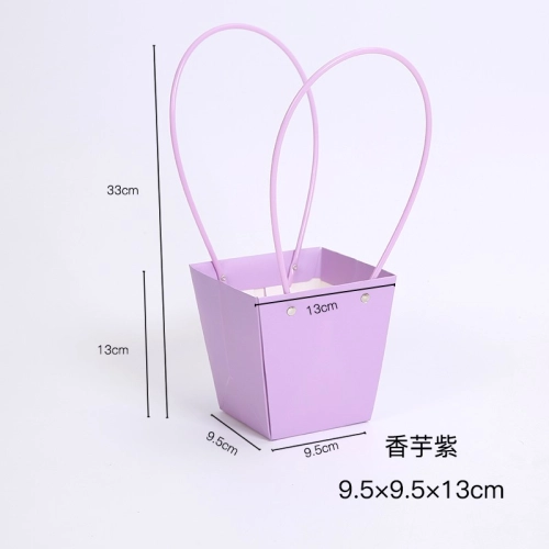 Geanta cu flori liliac, cu manere din silicon, 9,5/9,5/13/13
