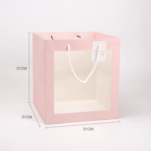 Set 5 pungi de flori roz 31x31x34,5 cm