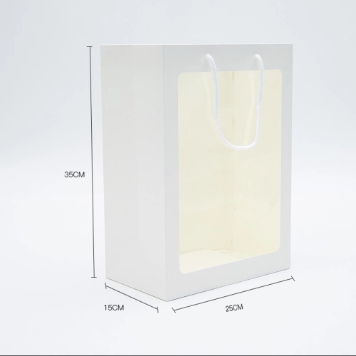 Set 5 pungi cu flori albe 25x15x35 cm