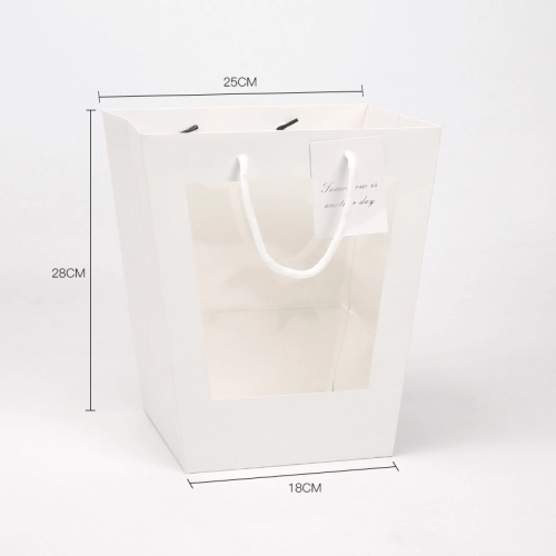 Set 5 pungi albe, pentru flori 25x18x28 cm