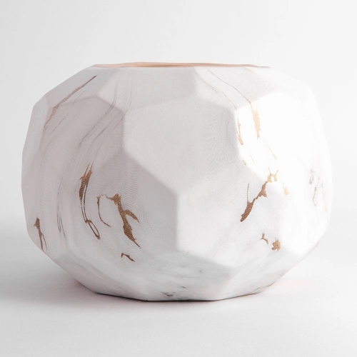 Vaza ceramica "Marmor circle" alb 14x9