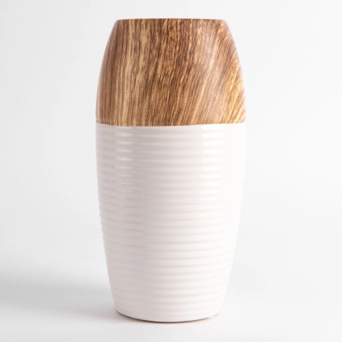 Vaza ceramica "Wood and Ceramic" alb 19x7