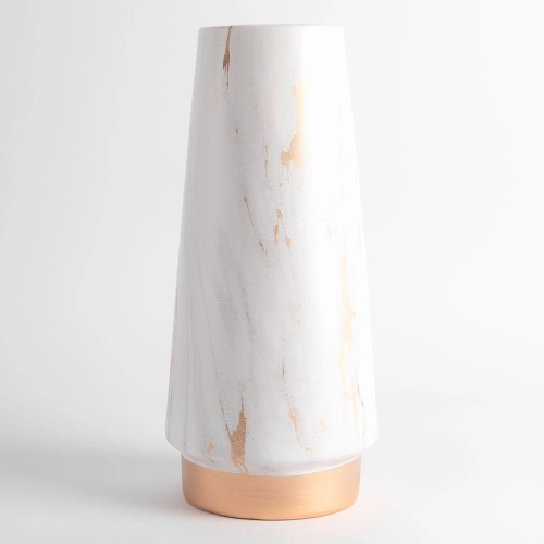 Vaza ceramica "Gold and Ceramic" alb 29x8