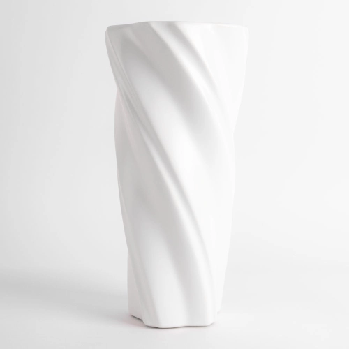 Vaza ceramica "Whirl" alba 28x12