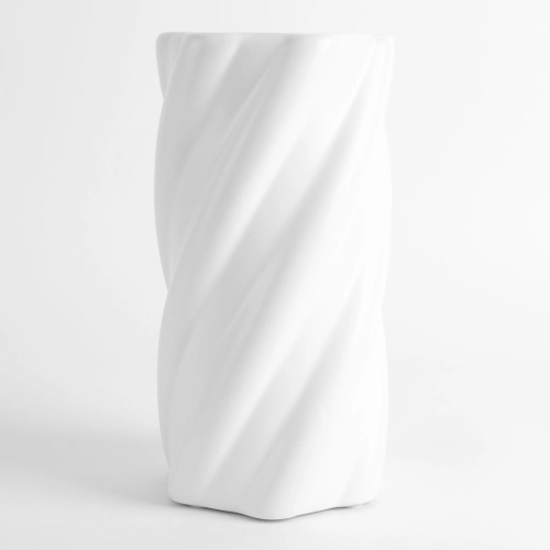Vaza ceramica "Whirl" alb 20x10