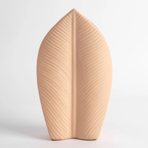 Vaza ceramica "Leaf" piersica 20x3