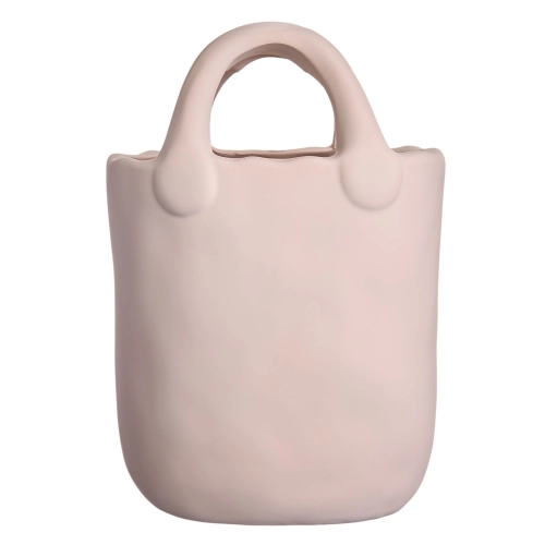 Vaza ceramica "Handbag S" roz deschis 22x14