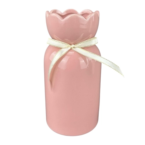 Vaza ceramica "Castle M" roz