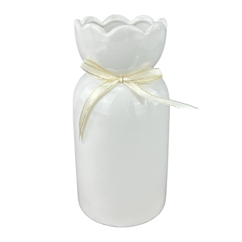 Ceramic vase "Castle M" white