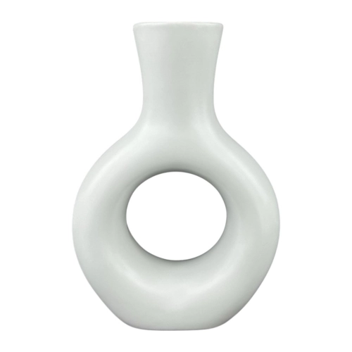 Vaza ceramica alba "Alb-negru"