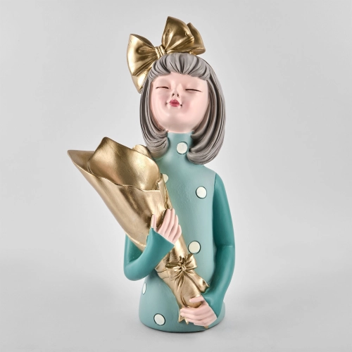 Vaza ceramica "Gold ribbon and vase" roz 35x17