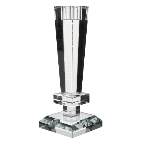 Suport de lumanare din sticla pentru 1 lumanare, 19 cm