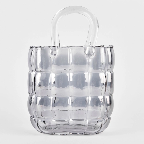 Vaza de sticla "Handbag L" gri 28/18