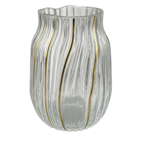 Vaza de sticla "Gold wave S" transparenta