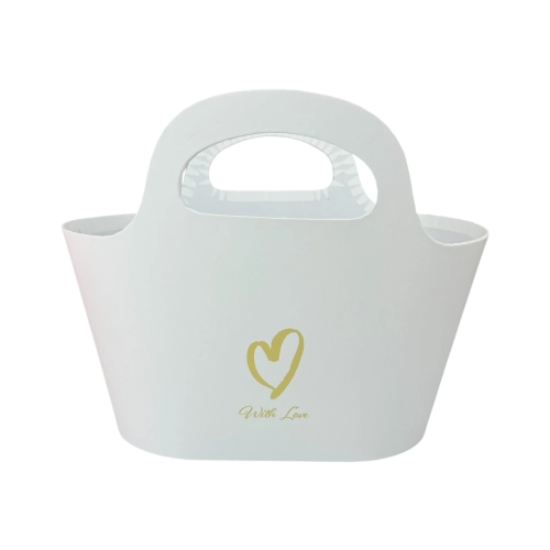 Cutie de flori „with love”, albe