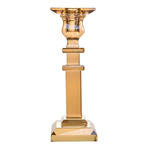 Sfeșnic pentru 1 lumânare, culoare chihlimbar, 17 cm