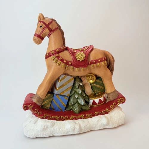 Figurina de Crăciun „Cal balansoar”, 38/18/36