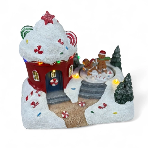 Figurină interactivă „Christmas Town #8” 3xAA, USB, 8 melodii