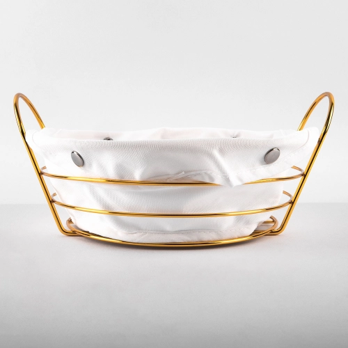 Cos de paine "Peana circle", alba, 23x23x8