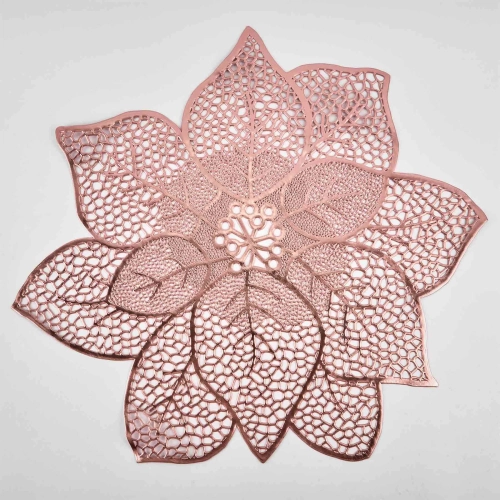 Set 6 suporturi farfurie, PVC, izolante si antiderapante, bronz, "Like a lotus"