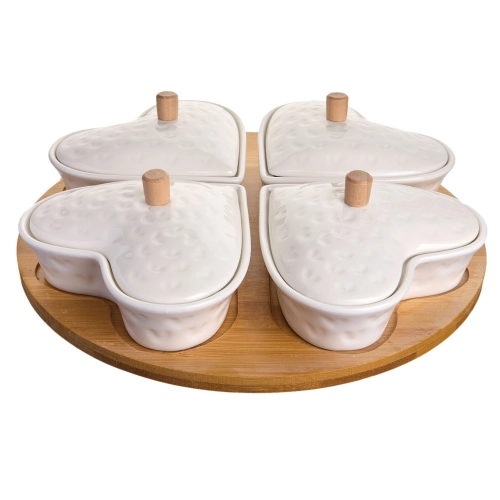 Set servire aperitiv "Heart" portelan