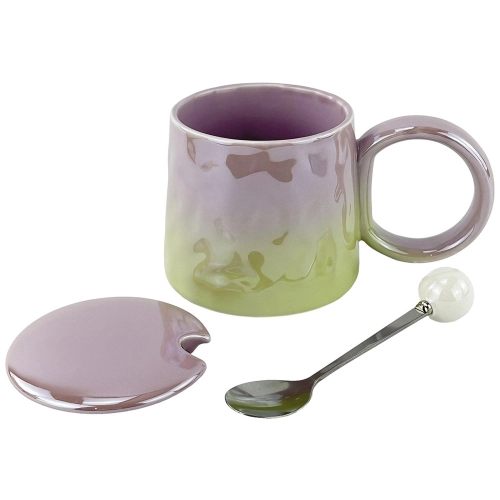 Cană din ceramică liliac-verde "Heliu"