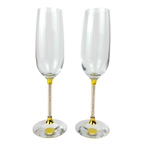 Set pahare cadou, in cutie albastra si geanta, pe stofa albastra 24 cm