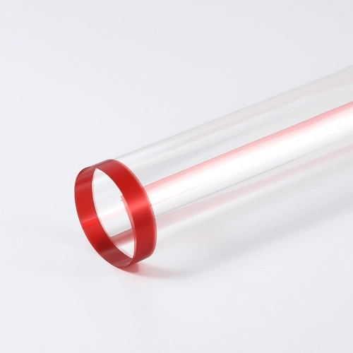 Celofan transparent dungi "Line" rosu